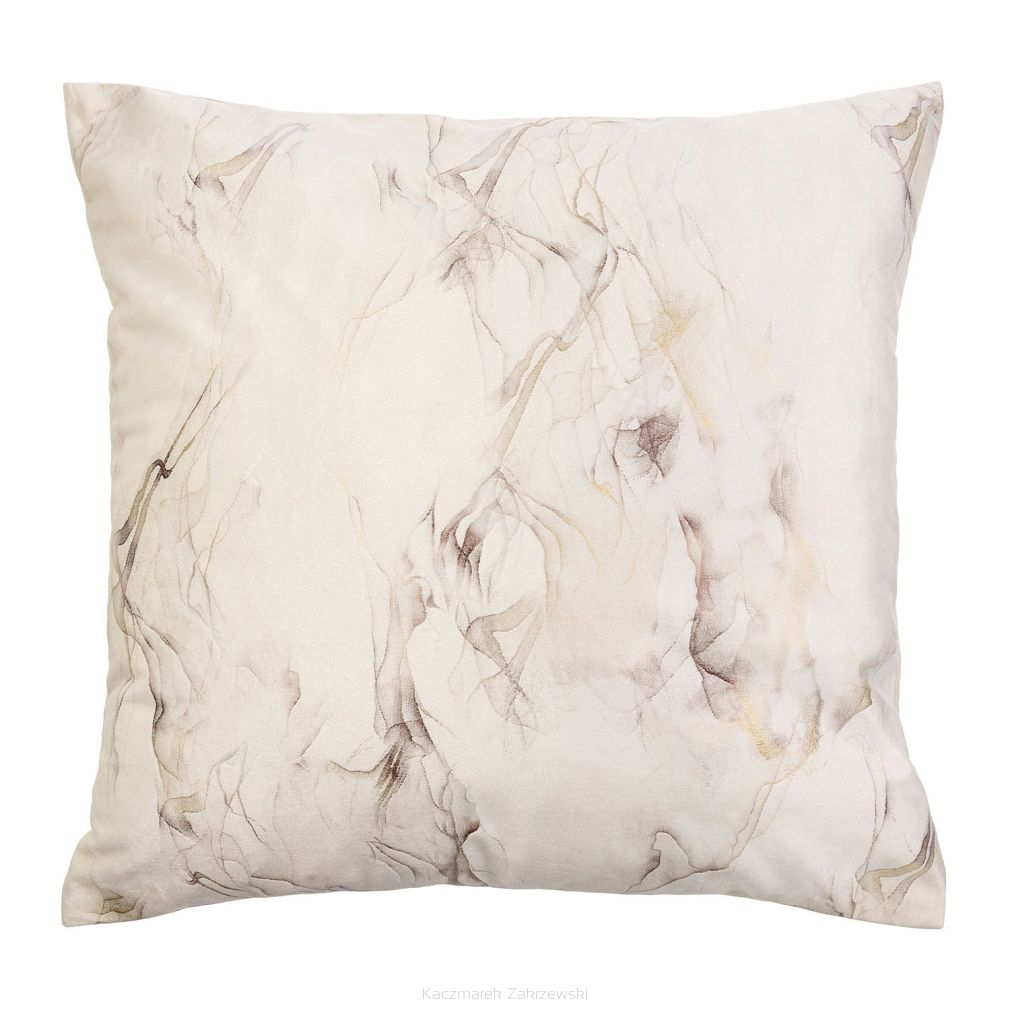 Poszewka dekoracyjna MARMY 45x45 velvetowa kremowa marmurek