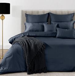 Pościel satynowa X1 140x200 Eva Minge Eurofirany ciemnogranatowy