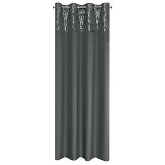 Zasłona gotowa na przelotkach DAFNE 140x250 Eurofirany grafitowa + srebrna