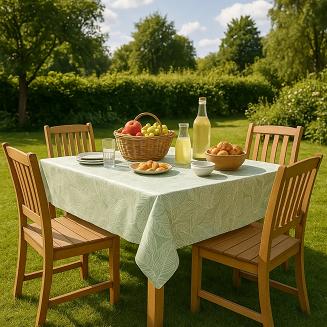 Obrus ogrodowy wodoodporny 140x240 GAIA Leaf szałwiowa w liście