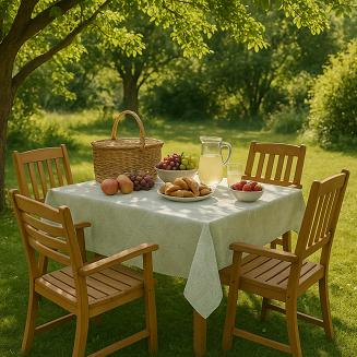 Obrus ogrodowy wodoodporny 140x240 GAIA Leaf szałwiowa w liście