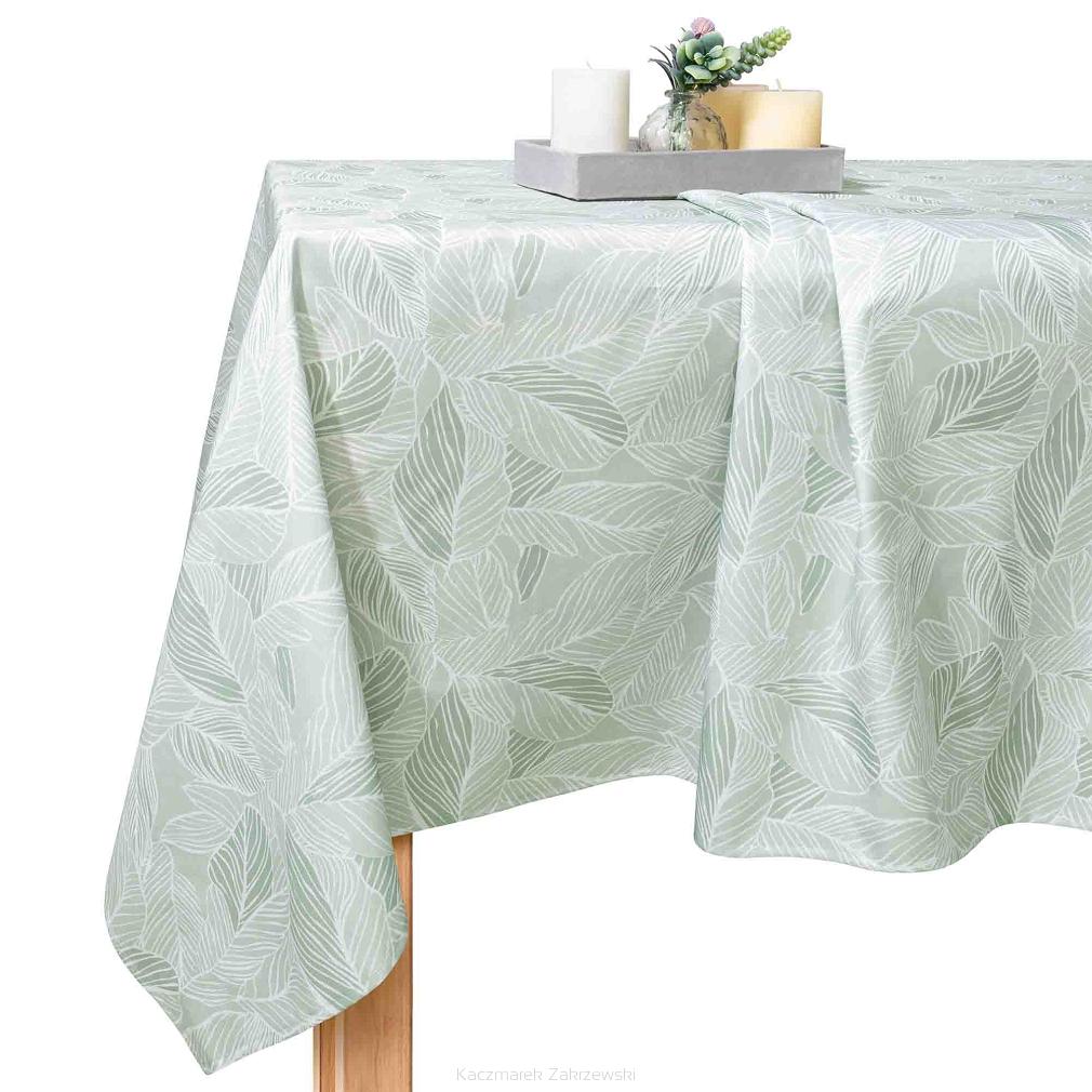 Obrus ogrodowy wodoodporny 140x240 GAIA Leaf szałwiowa w liście