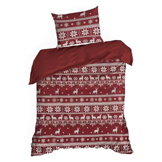 Komplet pościeli świąteczny POS 140x200 Eurofirany czerwony