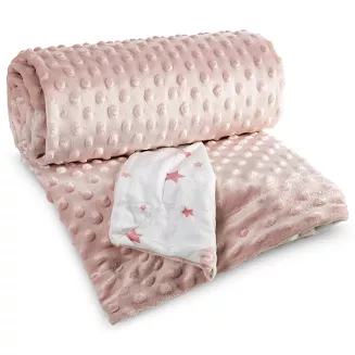 Koc Pierre Cardin BABY5 110x140 Pierre Cardin Eurofirany różowy kremowy bąbelki gwiazdki