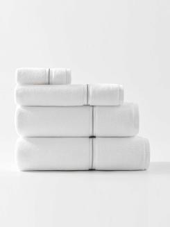 Ręcznik bawełniany LIBRE 70x140 biały ze srebrną bizą