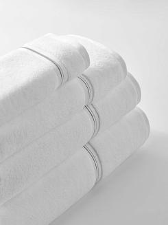 Ręcznik bawełniany LIBRE 70x140 biały ze srebrną bizą