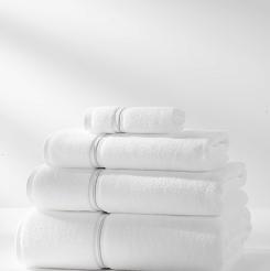 Ręcznik bawełniany LIBRE 70x140 biały ze srebrną bizą