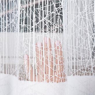 Firanka żakardowa gotowa na żabki WIKTORIA 310x160 biała