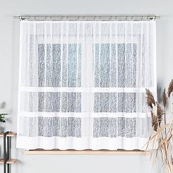 Firanka żakardowa gotowa na żabki WIKTORIA 310x160 biała