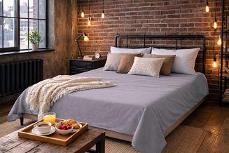 Prześcieradło bawełniane bez gumki 160x200 szary