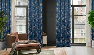 Zasłona gotowa na przelotkach GLORIA 140x250 Eurofirany granatowy