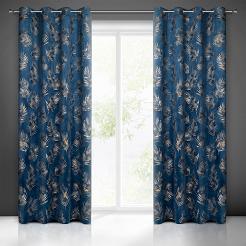 Zasłona gotowa na przelotkach GLORIA 140x250 Eurofirany granatowy