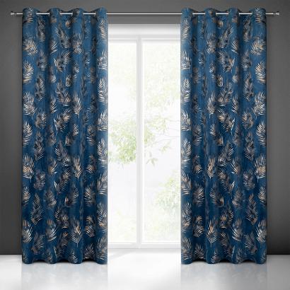 Zasłona gotowa na przelotkach GLORIA 140x250 Eurofirany granatowa