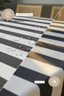 Grafitowy Obrus Ogrodowy Wodoodporny 140x240 STRIPES