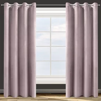 Zasłona gotowa na przelotkach ROSA 140x250 Design91 pudrowy