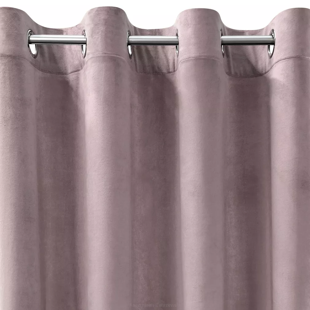 Zasłona gotowa na przelotkach ROSA 140x250 Design91 pudrowy