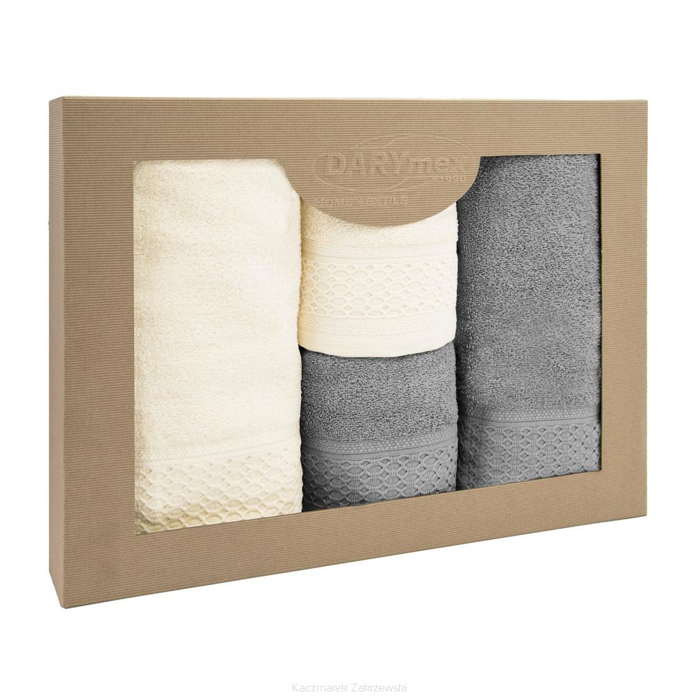 Komplet ręczników 4 częściowy Solano Darymex ecru jasny popiel