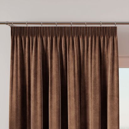 Zasłona gotowa na taśmie VELVI 140x240 brązowa