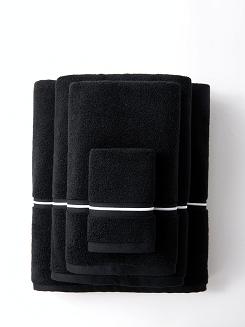 Ręcznik bawełniany LIBRE 100x150 czarny z białą bizą