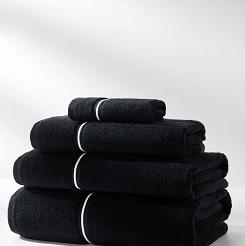 Ręcznik bawełniany LIBRE 100x150 czarny z białą bizą