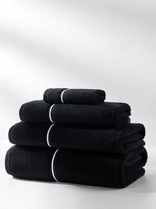 Ręcznik bawełniany LIBRE 100x150 czarny z białą bizą