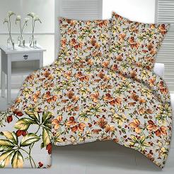 Pościel z kory 200x220 szara jesienne liście