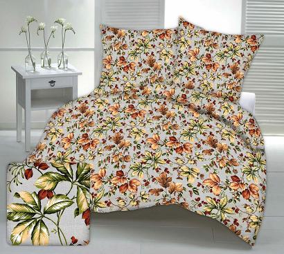 Pościel z kory 200x220 szara jesienne liście