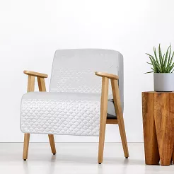 Narzuta dekoracyjna DIMON 70x160 biała welurowa pikowana