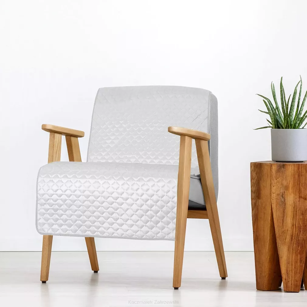 Narzuta dekoracyjna DIMON 70x160 biała welurowa pikowana