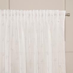 RIBBON Firana gotowa na woalu w diamentowe kokardki na taśmie z ołowianką szer.140 x wys.250cm kolor