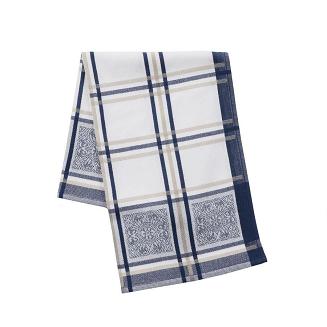 Ścierka kuchenna bawełna egipska MAJOLICA 50x70 kratka orientalny wzór granatowa