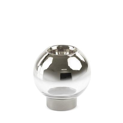 Świecznik dekoracyjny ZOJA 15x15 Eurofirany srebrny przezroczysty szklany kulisty