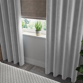 Zasłona gotowa na przelotkach VELVI 140x230 chłodny jasnoszary