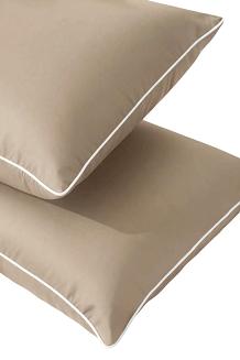 Poszewka bambusowa 50x70 ciemnobeżowa z białą bizą