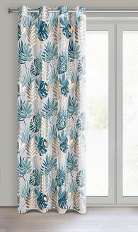 Zasłona gotowa na przelotkach KERI 140x250 Eurofirany turkusowy