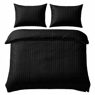 Komplet pościeli hotelowej adamaszek La Perriere 160x200 czarna