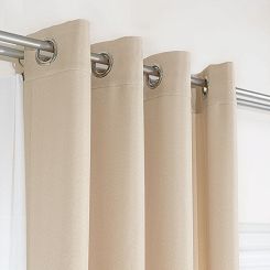 Zasłona gotowa na przelotkach JODEŁKA 140x250 jasnobeżowa