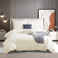 Pościel satyna bawełniana 140x200 SIN jednobarwna ecru