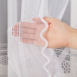 Firanka żakardowa gotowa na żabki BERNARDETA 250x120 biała