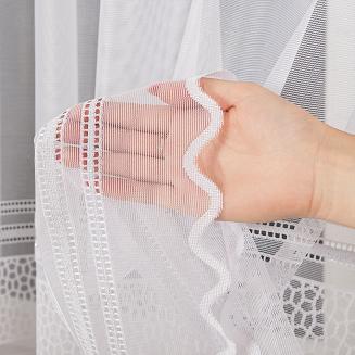 Firanka żakardowa gotowa na żabki BERNARDETA 250x120 biała