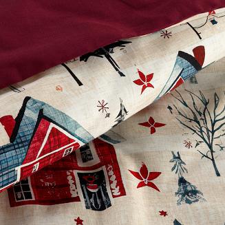 Komplet pościeli świąteczny POS 140x200 Eurofirany czerwony