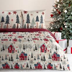 Komplet pościeli świąteczny POS 140x200 Eurofirany czerwony