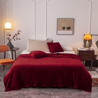 Koc narzuta z mikrofibry Solo 130x170 bordowy