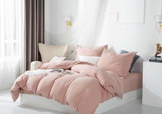 Pościel bawełniana MUŚLINOWA 160x200 pudrowa