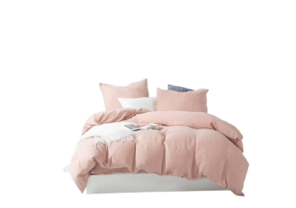 Pościel bawełniana MUŚLINOWA 160x200 pudrowa