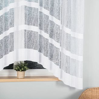 Firanka żakardowa gotowa na żabki WIKTORIA 300x180 biała
