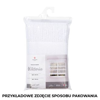 Firanka żakardowa gotowa na żabki WIKTORIA 300x180 biała