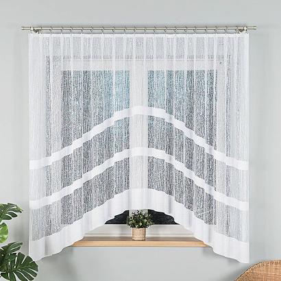 Firanka żakardowa gotowa na żabki WIKTORIA 300x180 biała