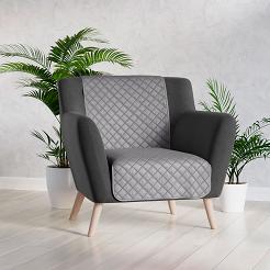 Narzuta dekoracyjna VELVI 70x160 pikowana w geometryczny wzór jasnoszara