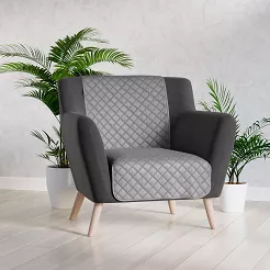 Narzuta dekoracyjna VELVI 70x160 pikowana w geometryczny wzór jasnoszara